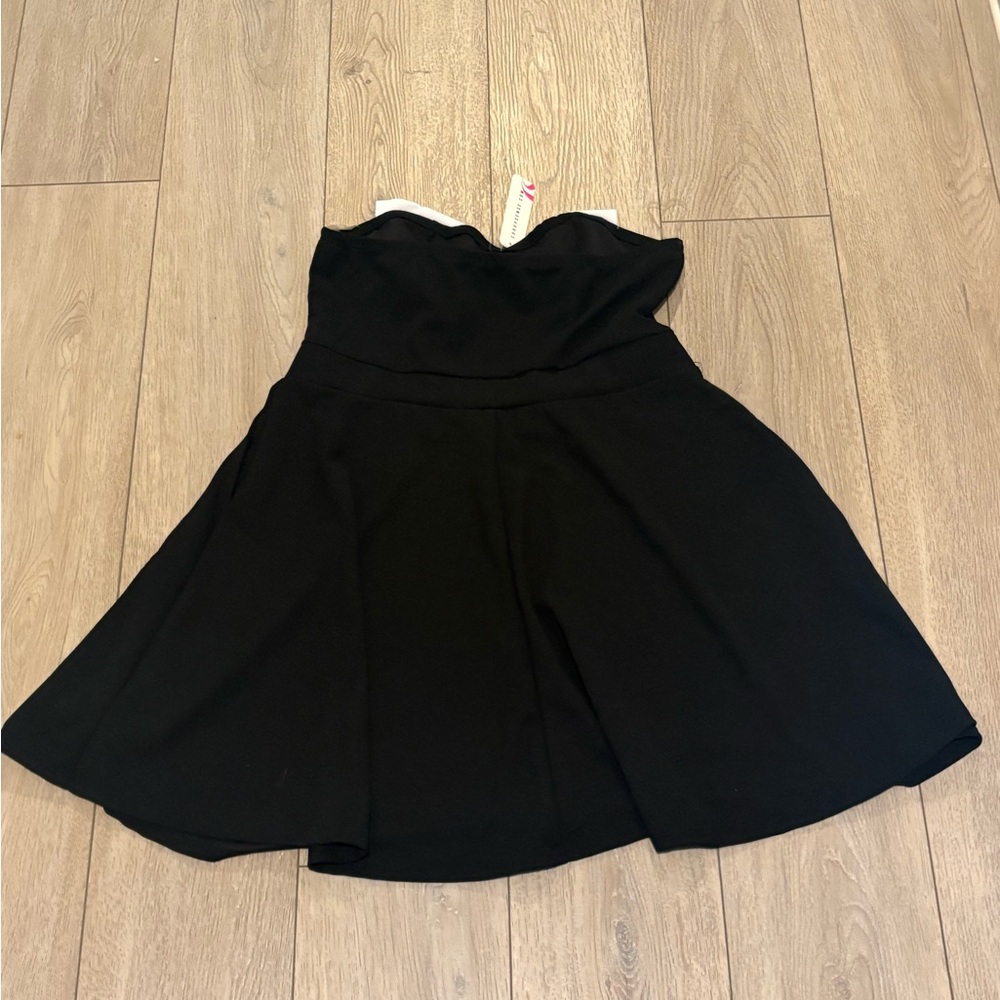 Black dress with white bow plus size new with tags